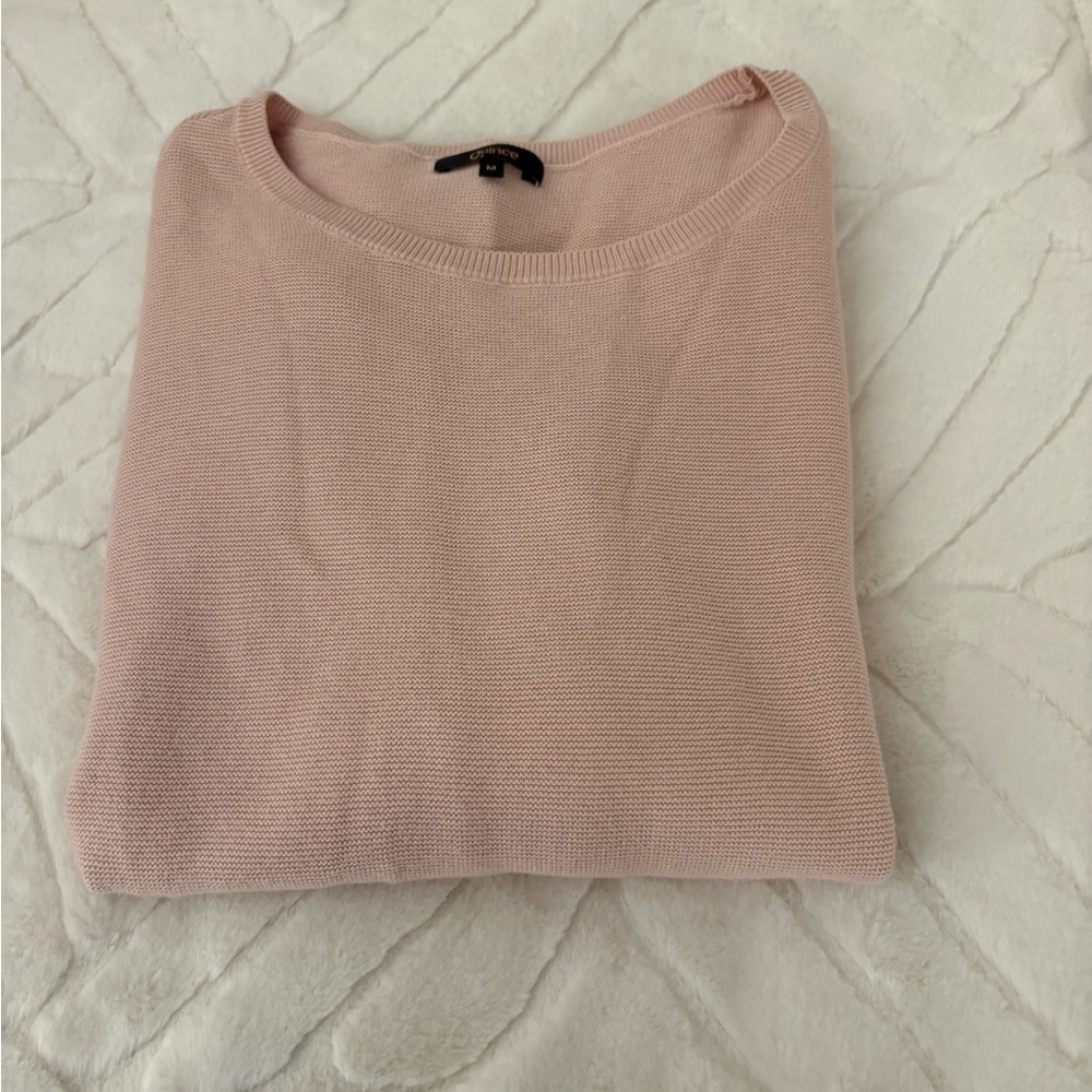 Women's Pink Quince Boat Neck short sleeve cotton sweater